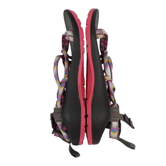 Chaco's Big Girls Ecotred Multi Stripe Strappy Hiking Outdoor Sandals Sz 4 #1329 - Picture 5 of 9